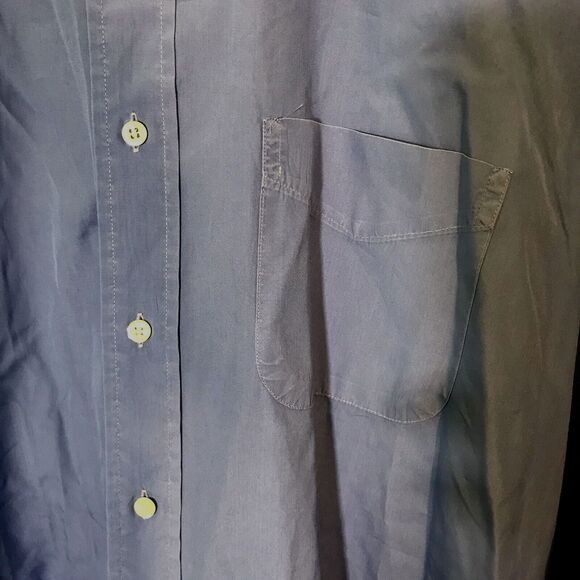 Brooks Brothers Shirt Men's L/XL Blue Button Up White Collar French Cuff Shirt - Picture 4 of 10